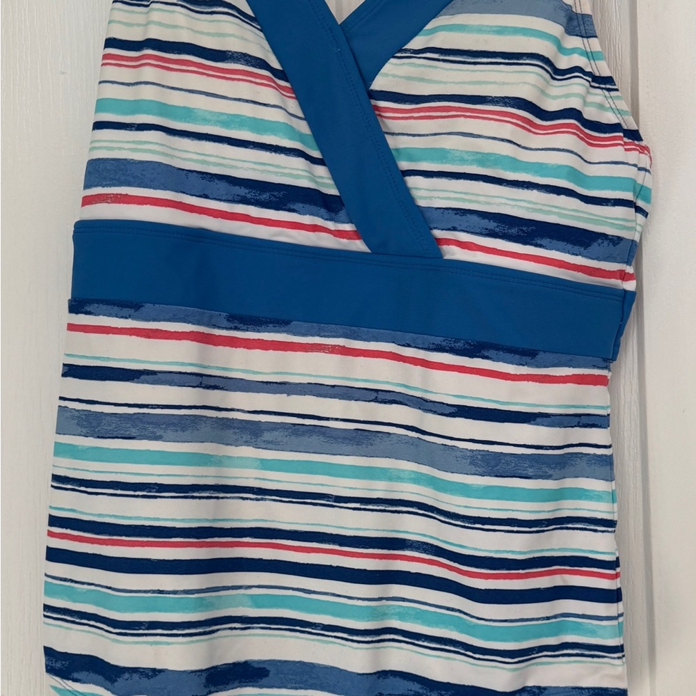 Cabana Life Blue Striped One Piece Swimsuit